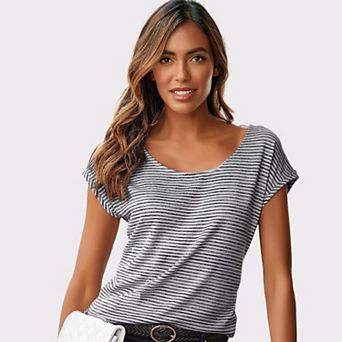 Lascana Women's Striped Short Sleeve Top