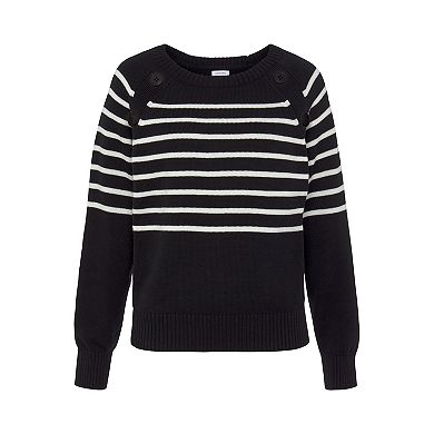 Lascana Women's Striped Button Detail Sweater