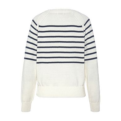 Lascana Women's Striped Button Detail Sweater