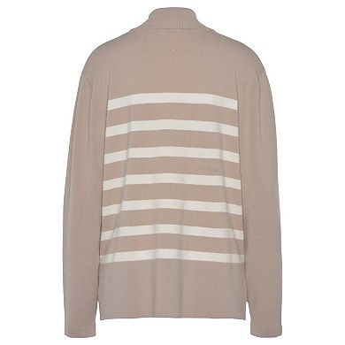 Lascana Women's Striped Mock Neck Sweater