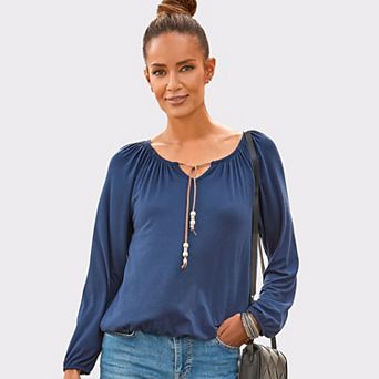 Lascana Women's Tie Neck Boho Top