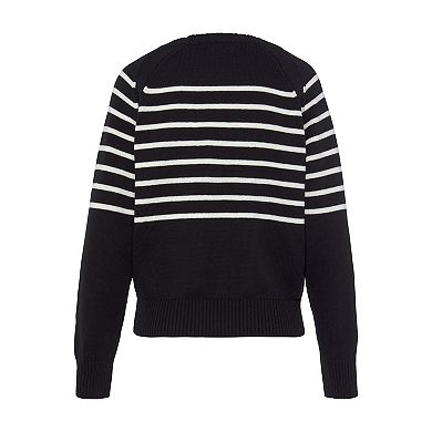 Lascana Women's Striped Button Detail Sweater