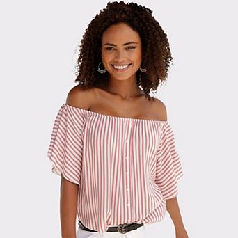 Lascana Women's Striped Off Shoulder Top