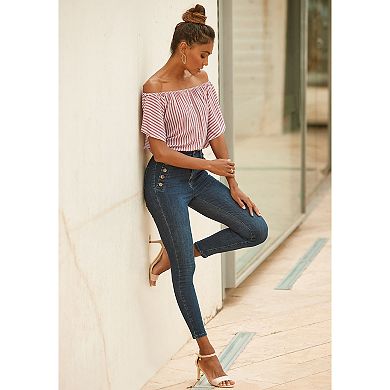 Lascana Women's Striped Off Shoulder Top