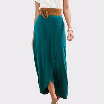 Lascana Women's Wrap Look Maxi Skirt