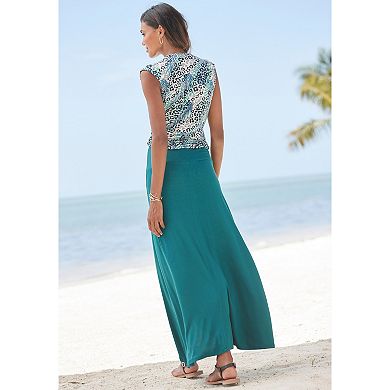 Lascana Women's Wrap Look Maxi Skirt