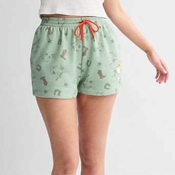 Juniors' Peanuts Snoopy Cowboy Fleece Shorts