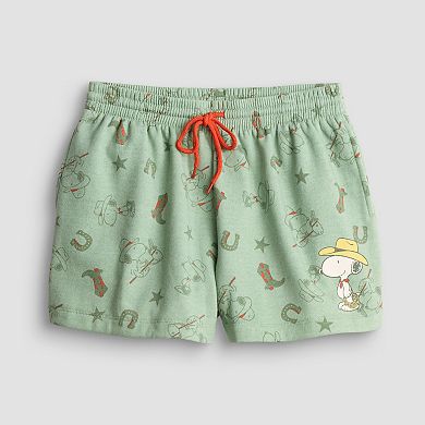 Juniors' Peanuts Snoopy Cowboy Fleece Shorts