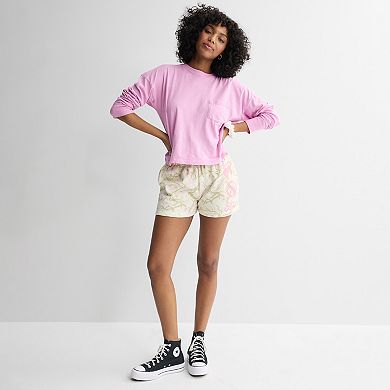 Juniors' Floral Bronco Fleece Shorts
