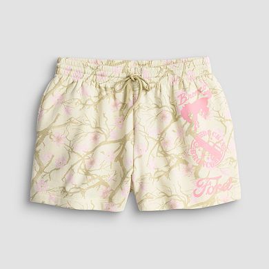 Juniors' Floral Bronco Fleece Shorts