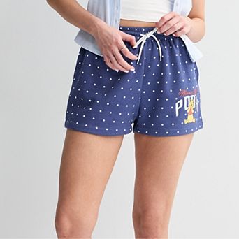 Juniors' Disney's Winnie the Pooh Polka Dot Fleece Shorts
