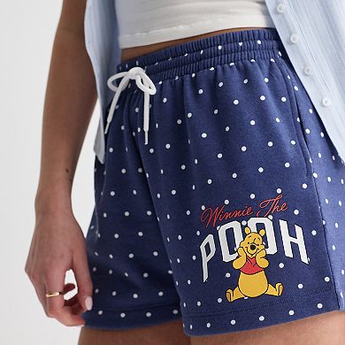 Juniors' Disney's Winnie the Pooh Polka Dot Fleece Shorts