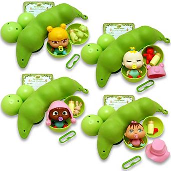 Pea Pod Babies Collectible Mystery Surprise 4-Pack Character Dolls & Accessories