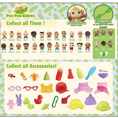 Pea Pod Babies Collectible Mystery Surprise 4-Pack Character Dolls & Accessories
