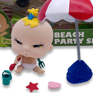 Pea Pod Babies Beach Party Set - 26-Piece Mini Collectible Dolls & Accessories