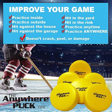 Anywhere Sports 6-Pack Foam Hockey Training Pucks