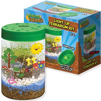 Nature Bound Light-Up Terrarium Kit with Built-In LED – Mini Grow Garden Jar with Animal Theme