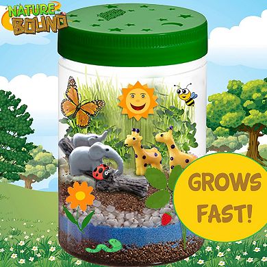 Nature Bound Light-Up Terrarium Kit with Built-In LED – Mini Grow Garden Jar with Animal Theme