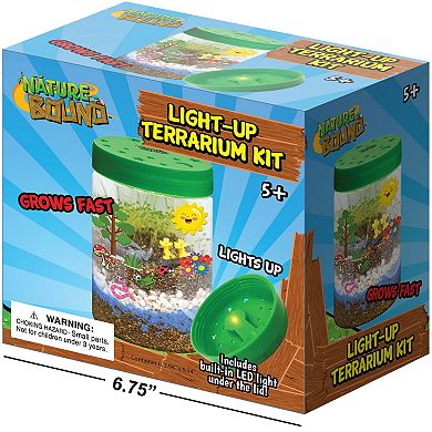 Nature Bound Light-Up Terrarium Kit with Built-In LED – Mini Grow Garden Jar with Animal Theme