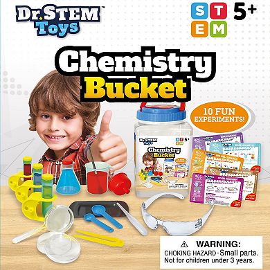 Dr. STEM Chemistry Bucket 10 Experiment Science Kit with Step-By-Step Instructions