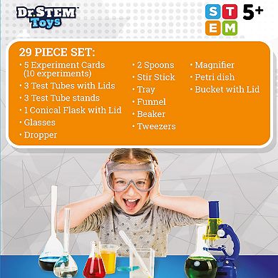 Dr. STEM Chemistry Bucket 10 Experiment Science Kit with Step-By-Step Instructions