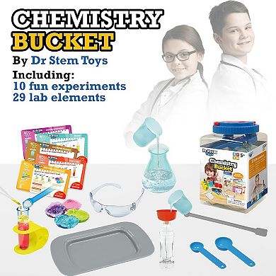 Dr. STEM Chemistry Bucket 10 Experiment Science Kit with Step-By-Step Instructions