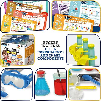 Dr. STEM Chemistry Bucket 10 Experiment Science Kit with Step-By-Step Instructions