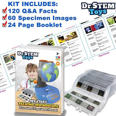 Dr. STEM My First Talking Microscope Science Examination Kit With 20 Slides & 60 Specimens