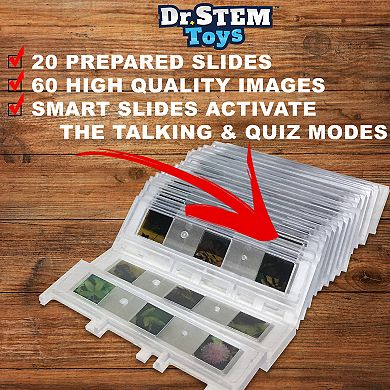 Dr. STEM My First Talking Microscope Science Examination Kit With 20 Slides & 60 Specimens