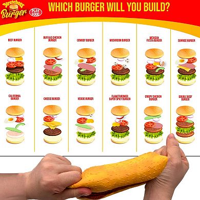 Stretcheez Hamburger 2-Piece Surprise Assorted Styles Stretchy Squishy Toy Food - Styles May Vary