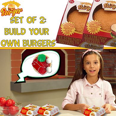Stretcheez Hamburger 2-Piece Surprise Assorted Styles Stretchy Squishy Toy Food - Styles May Vary