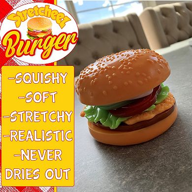 Stretcheez Hamburger 2-Piece Surprise Assorted Styles Stretchy Squishy Toy Food - Styles May Vary