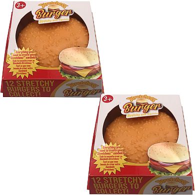Stretcheez Hamburger 2-Piece Surprise Assorted Styles Stretchy Squishy Toy Food - Styles May Vary