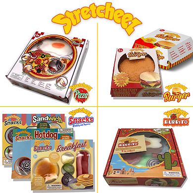 Stretcheez Hamburger 2-Piece Surprise Assorted Styles Stretchy Squishy Toy Food - Styles May Vary