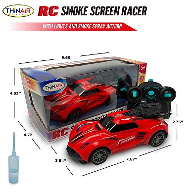 RC Smoke Screen Racer Red Light-Up Remote Control Car with Spraying Vapor Mist