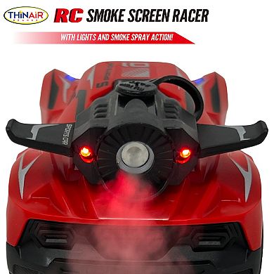 RC Smoke Screen Racer Red Light-Up Remote Control Car with Spraying Vapor Mist