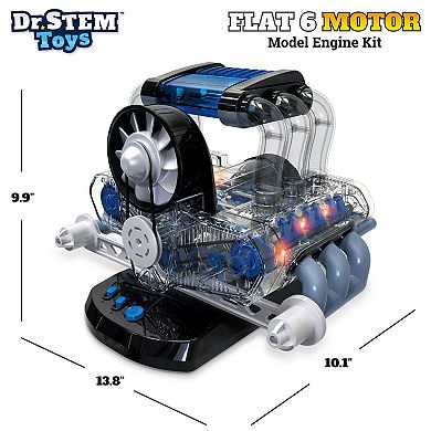 Dr. STEM Flat 6 Motor Model Engine Building Science Kit with LED Light & Sound Effects