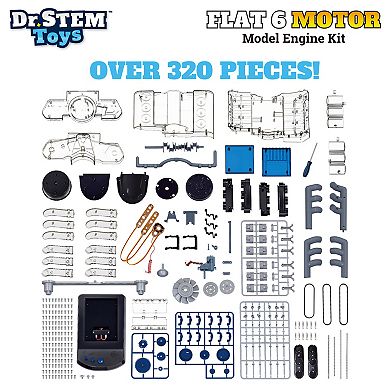 Dr. STEM Flat 6 Motor Model Engine Building Science Kit with LED Light & Sound Effects