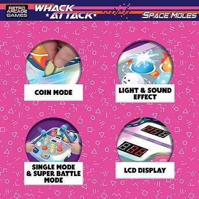 Thin Air Games Whack Attack Space Mole Lights & Sounds Tabletop Game