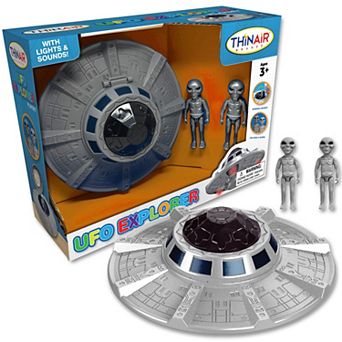 Thin Air UFO Explorer Lights & Sounds Toy Set with Alien Cockpit & 2 Martian Figures