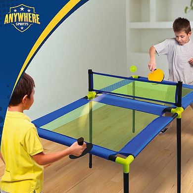 Anywhere Sports Trampoline Pong 10-Piece Portable Table Tennis Game Set