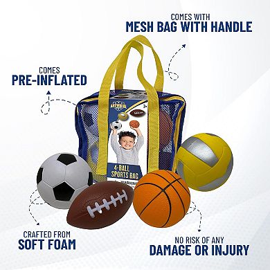 Anywhere Sports 4-Pack Mini Foam Ball Set