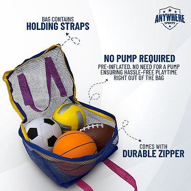 Anywhere Sports 4-Pack Mini Foam Ball Set