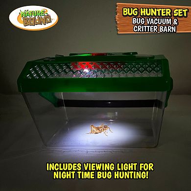 Nature Bound Bug Hunter Bundle Set - Insect Vacuum & Critter Barn - LED Light-Up Habitat