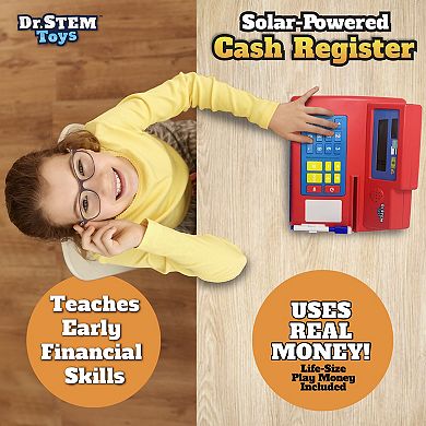 Dr. STEM Solar-Powered Cash Register - 68-Piece Store & Shopping Roleplay Toy