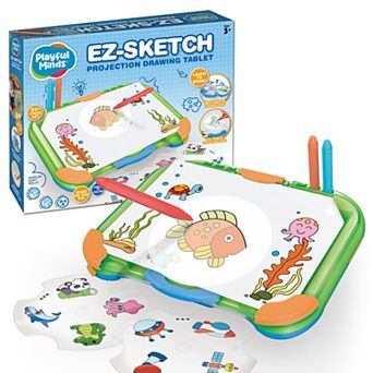 Playful Minds EZ-Sketch Projection Drawing Tablet with 64 Images & 6 Markers