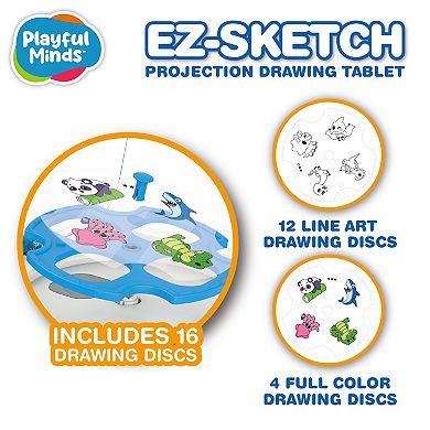 Playful Minds EZ-Sketch Projection Drawing Tablet with 64 Images & 6 Markers