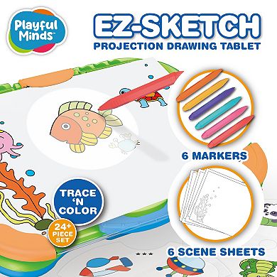Playful Minds EZ-Sketch Projection Drawing Tablet with 64 Images & 6 Markers