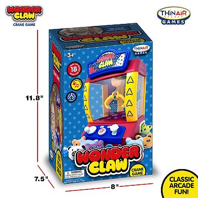 Thin Air Games Wonder Claw Motorized Crane Machine with Plush Prizes & Toy Capsules