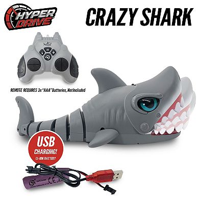 Hyper Drive Crazy Shark Remote Control Toy with Realistic Chomping & Tail Motion